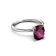 3 - Solina 2.74 ctw Antique Cushion Shape Rhodolite Garnet accented Lab Grown Diamond Hidden Halo Women Engagement Ring 