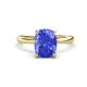 1 - Solina 3.14 ctw Antique Cushion Shape Tanzanite accented Lab Grown Diamond Hidden Halo Women Engagement Ring 
