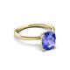 3 - Solina 3.14 ctw Antique Cushion Shape Tanzanite accented Lab Grown Diamond Hidden Halo Women Engagement Ring 