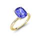 4 - Solina 3.14 ctw Antique Cushion Shape Tanzanite accented Lab Grown Diamond Hidden Halo Women Engagement Ring 