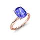 4 - Solina 3.14 ctw Antique Cushion Shape Tanzanite accented Lab Grown Diamond Hidden Halo Women Engagement Ring 