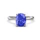 1 - Solina 3.14 ctw Antique Cushion Shape Tanzanite accented Lab Grown Diamond Hidden Halo Women Engagement Ring 