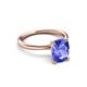 3 - Solina 3.14 ctw Antique Cushion Shape Tanzanite accented Lab Grown Diamond Hidden Halo Women Engagement Ring 