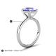 5 - Solina 3.14 ctw Antique Cushion Shape Tanzanite accented Lab Grown Diamond Hidden Halo Women Engagement Ring 