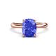 1 - Solina 3.14 ctw Antique Cushion Shape Tanzanite accented Lab Grown Diamond Hidden Halo Women Engagement Ring 