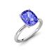 4 - Solina 3.14 ctw Antique Cushion Shape Tanzanite accented Lab Grown Diamond Hidden Halo Women Engagement Ring 