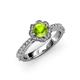 4 - Florus Peridot and Diamond Halo Engagement Ring  