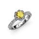 4 - Florus Yellow Sapphire and Diamond Halo Engagement Ring  