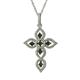 1 - Blue and White Diamond Cross Pendant 