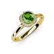 4 - Myrna Green Garnet and Diamond Halo Engagement Ring  