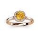 3 - Myrna Round Citrine and Diamond Halo Engagement Ring 