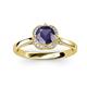 3 - Myrna Round Iolite and Diamond Halo Engagement Ring 