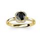 3 - Myrna Round Black Diamond and Diamond Halo Engagement Ring 