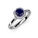 4 - Myrna Blue Sapphire and Diamond Halo Engagement Ring  
