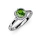 4 - Myrna Green Garnet and Diamond Halo Engagement Ring  