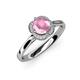4 - Myrna Pink Tourmaline and Diamond Halo Engagement Ring  