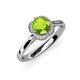 4 - Myrna Peridot and Diamond Halo Engagement Ring  