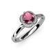 4 - Myrna Rhodolite Garnet and Diamond Halo Engagement Ring  