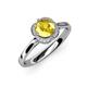 4 - Myrna Yellow Sapphire and Diamond Halo Engagement Ring  