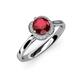 4 - Myrna Ruby and Diamond Halo Engagement Ring  