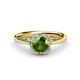 1 - Myrna Green Garnet and Diamond Halo Engagement Ring  