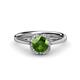 1 - Myrna Green Garnet and Diamond Halo Engagement Ring  