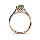 5 - Myrna Green Garnet and Diamond Halo Engagement Ring  