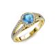 4 - Aylin Blue Topaz and Diamond Halo Engagement Ring 
