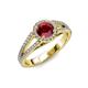 4 - Aylin Ruby and Diamond Halo Engagement Ring 