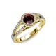 4 - Aylin Red Garnet and Diamond Halo Engagement Ring 