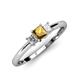 3 - Eadlin Princess Cut Citrine and Diamond Three Stone Engagement Ring 