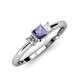3 - Eadlin Princess Cut Iolite and Diamond Three Stone Engagement Ring 