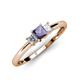 3 - Eadlin Princess Cut Iolite and Diamond Three Stone Engagement Ring 