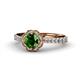 1 - Florus Green Garnet and Diamond Halo Engagement Ring  