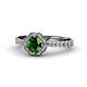 1 - Florus Green Garnet and Diamond Halo Engagement Ring  