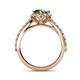 6 - Florus Green Garnet and Diamond Halo Engagement Ring  