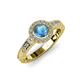 3 - Meir Blue Topaz and Diamond Halo Engagement Ring 