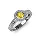 3 - Meir Lab Created Yellow Sapphire and Diamond Halo Engagement Ring 