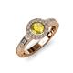 3 - Meir Lab Created Yellow Sapphire and Diamond Halo Engagement Ring 