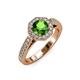 4 - Aura Green Garnet and Diamond Halo Engagement Ring  