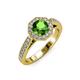 4 - Aura Green Garnet and Diamond Halo Engagement Ring  