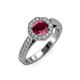 4 - Aura Rhodolite Garnet and Diamond Halo Engagement Ring  