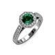 4 - Aura Emerald and Diamond Halo Engagement Ring  