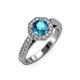 4 - Aura London Blue Topaz and Diamond Halo Engagement Ring  