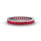 1 - Rebica 3.00 mm Princess Cut Ruby Eternity Band 