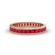 1 - Rebica 3.00 mm Princess Cut Ruby Eternity Band 