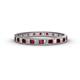 1 - Rebica 2.00 mm Princess Cut Red Garnet and Diamond Eternity Band 