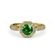 3 - Aura Green Garnet and Diamond Halo Engagement Ring  