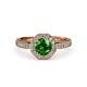 3 - Aura Green Garnet and Diamond Halo Engagement Ring  