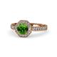 1 - Aura Green Garnet and Diamond Halo Engagement Ring  